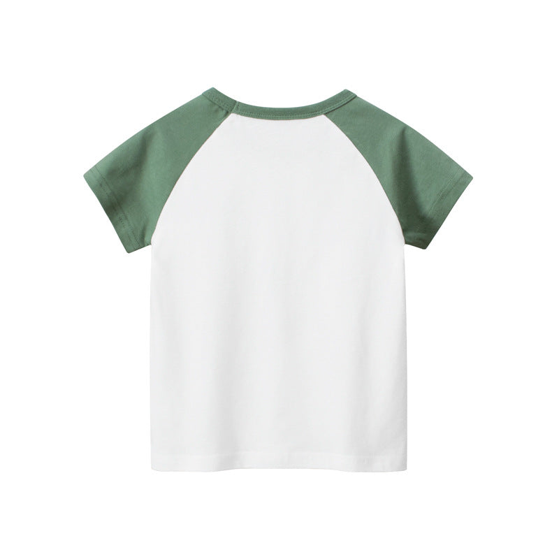 Cute Cartoon Dinosaur Short Sleeve T-Shirt for Boys
