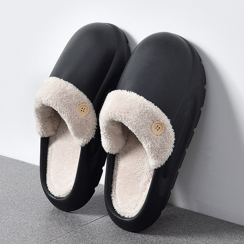 Detachable Stripe Design Winter House Slippers for Women
