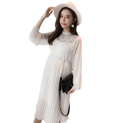 Elegant Pleated Maternity Gown