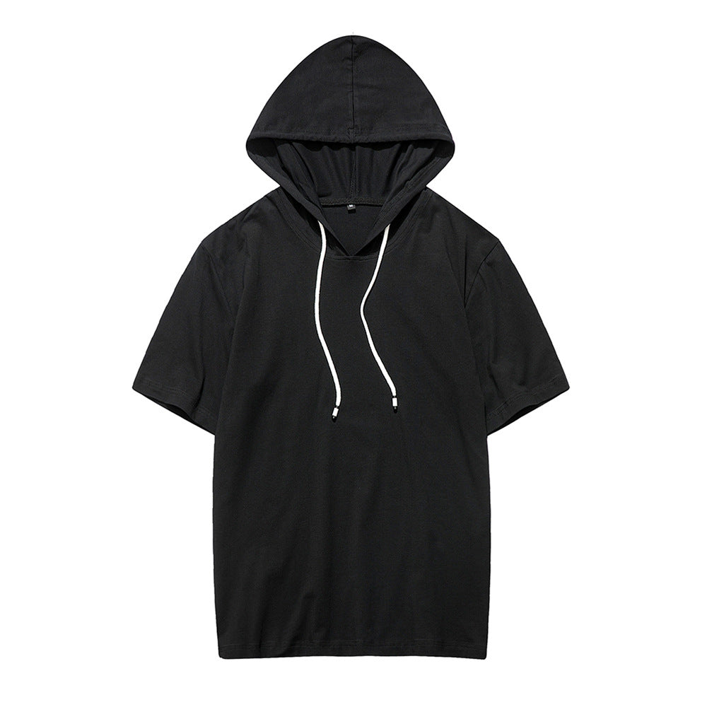 Men's Casual Hooded Short Sleeve Top