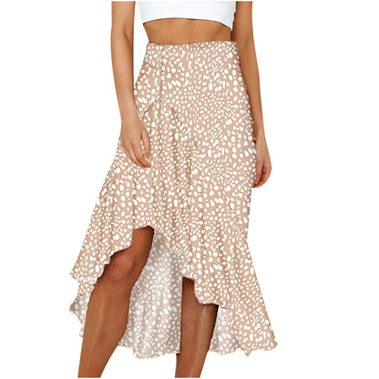 Leopard Print Floral A-Line Skirt in 4 Colors