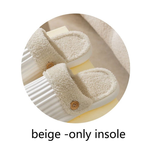 Detachable Stripe Design Winter House Slippers for Women
