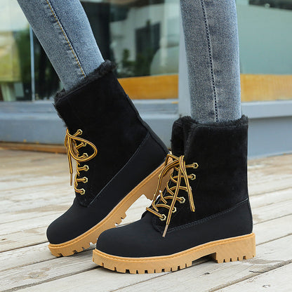 Chic Winter Lace-Up Ankle Boots
