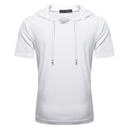 Men's Casual Hooded Short Sleeve Top