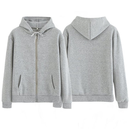 Plus Velvet Thick Zipper Hooded Sweater for All
