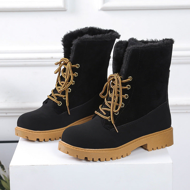 Chic Winter Lace-Up Ankle Boots