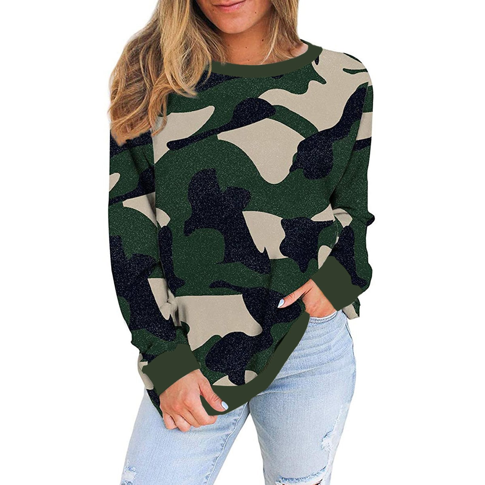 Ladies' Camo Leopard Long Sleeve Shirt