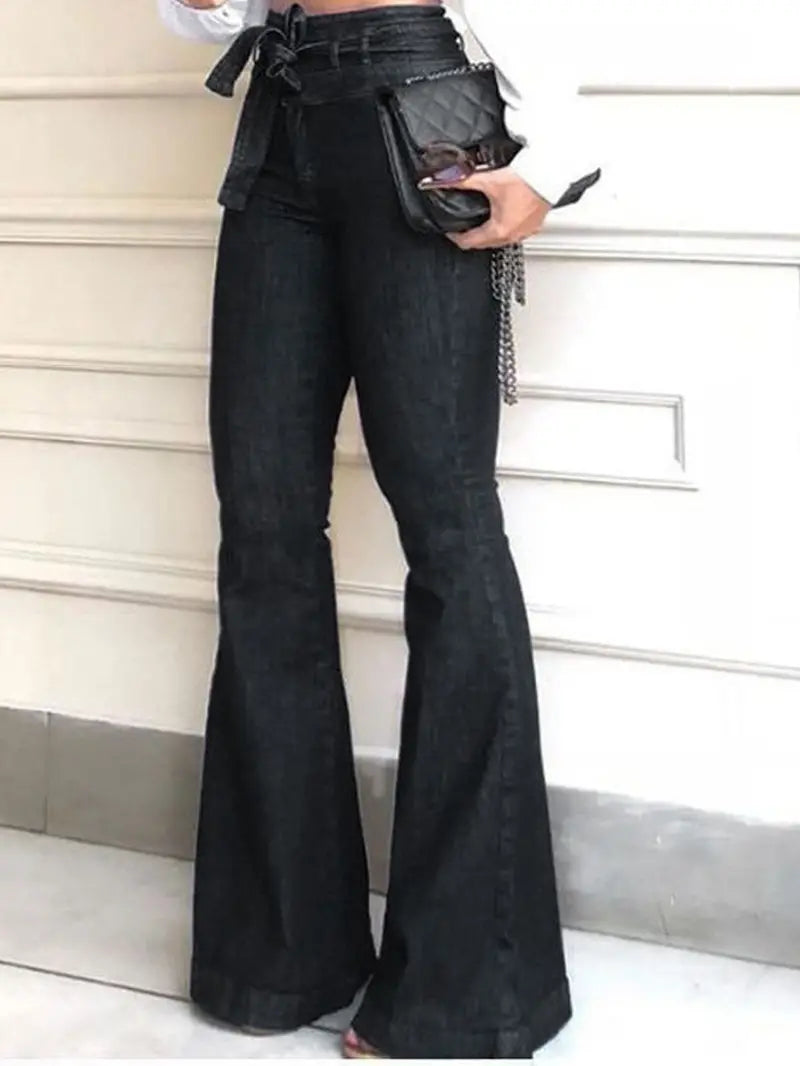 Women's High Waist Slim Fit Flared Boot Cut Jeans