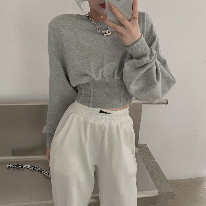 Korean Chic Loose-Fit Short Sweater