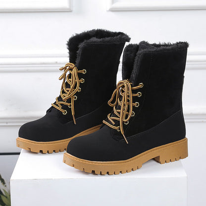 Chic Winter Lace-Up Ankle Boots