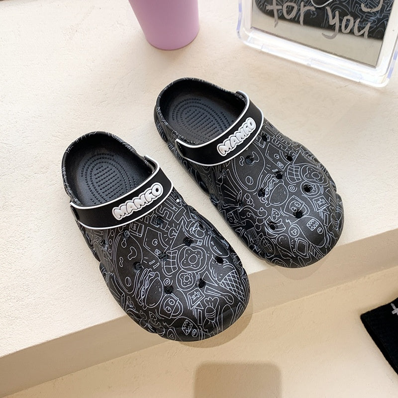 Thick Bottom Graffiti Nurse Hole Indoor Shoes