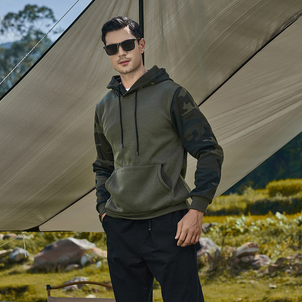Men's Hooded Camouflage Sweatshirt for Autumn & Winter