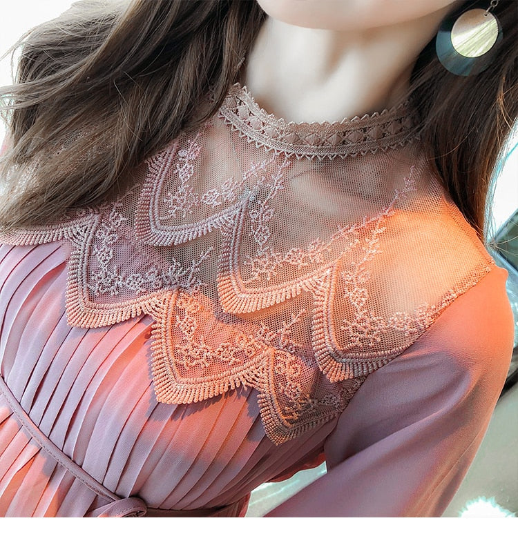 Elegant Pleated Maternity Gown