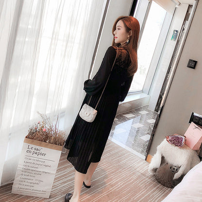 Elegant Pleated Maternity Gown