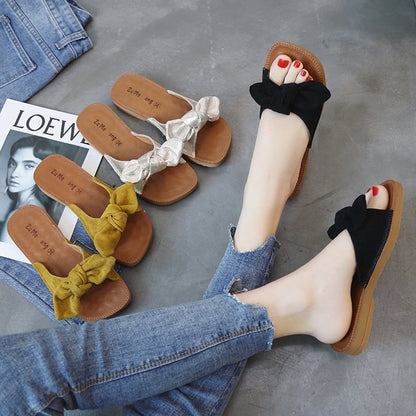 Sweet Summer Casual Bowknot Flat Slippers for Students