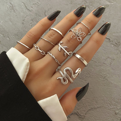 Butterfly Ring Multi Joint 22 Piece Set