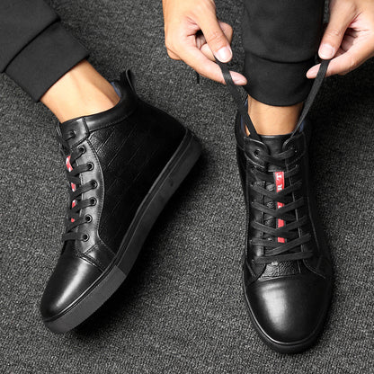 Men's High-Top Martin Boots with Fleece Lining