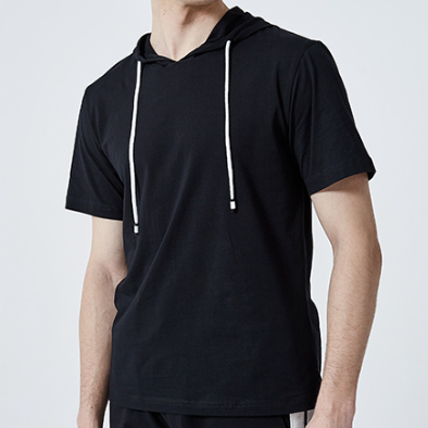 Men's Casual Hooded Short Sleeve Top