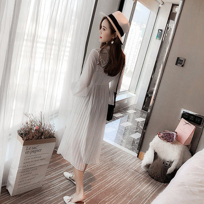 Elegant Pleated Maternity Gown
