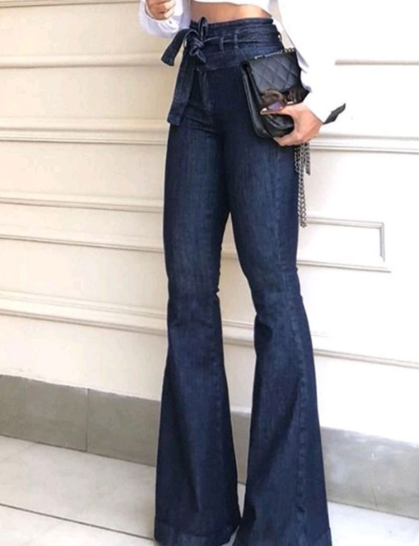 Women's High Waist Slim Fit Flared Boot Cut Jeans