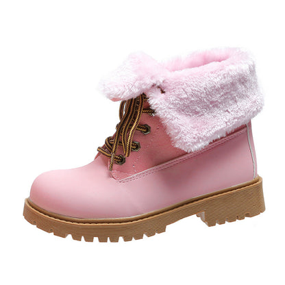 Chic Winter Lace-Up Ankle Boots