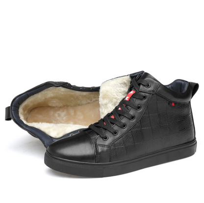 Men's High-Top Martin Boots with Fleece Lining