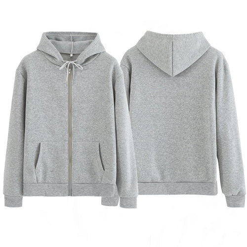 Plus Velvet Thick Zipper Hooded Sweater for All