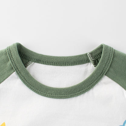 Cute Cartoon Dinosaur Short Sleeve T-Shirt for Boys