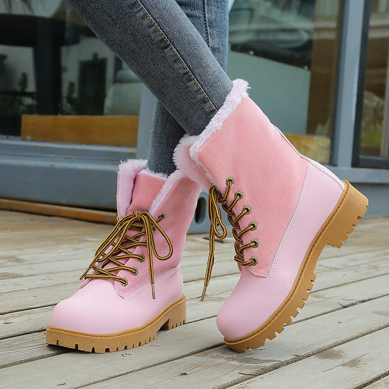 Chic Winter Lace-Up Ankle Boots