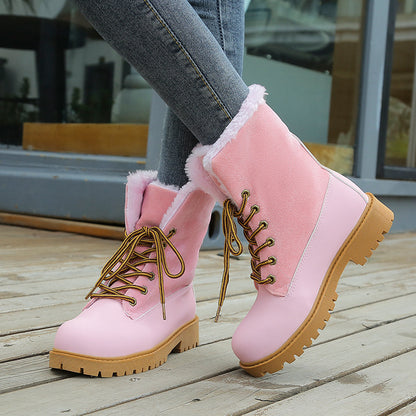 Chic Winter Lace-Up Ankle Boots