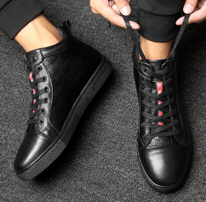 Men's High-Top Martin Boots with Fleece Lining