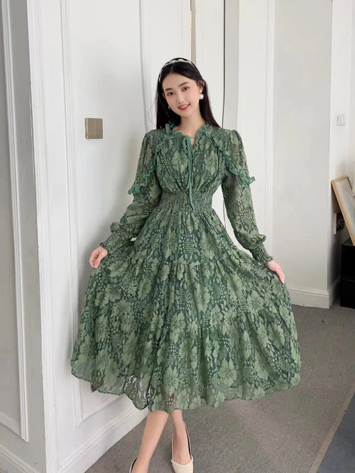 Lace Long Sleeved Dress for Women