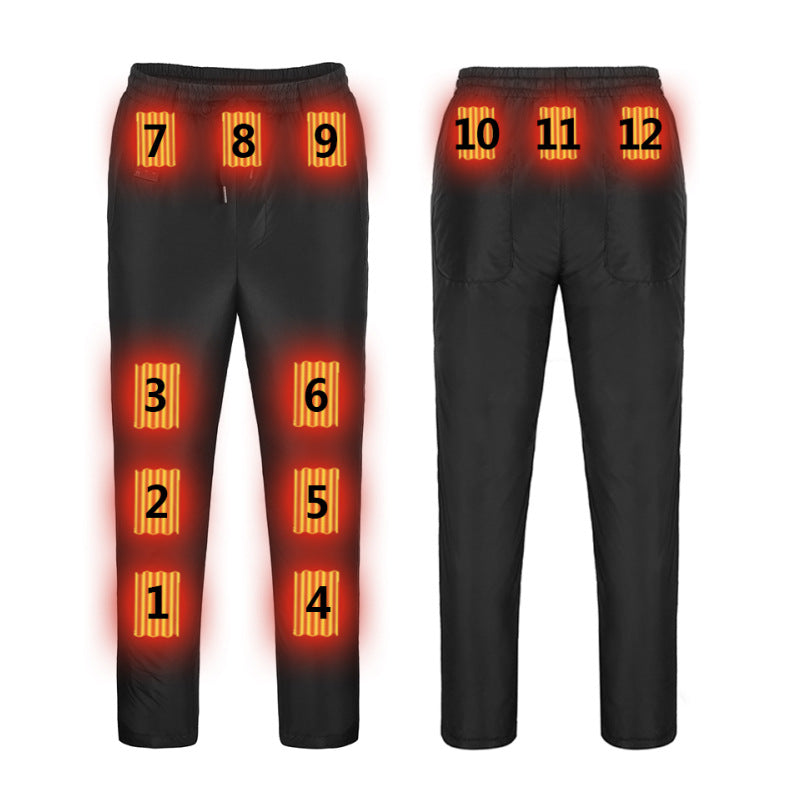 USB Heated Pants for Couples, 12 Heating Zones, Winter