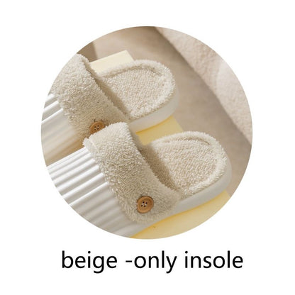 Detachable Stripe Design Winter House Slippers for Women