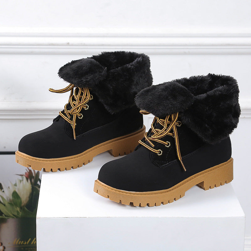 Chic Winter Lace-Up Ankle Boots