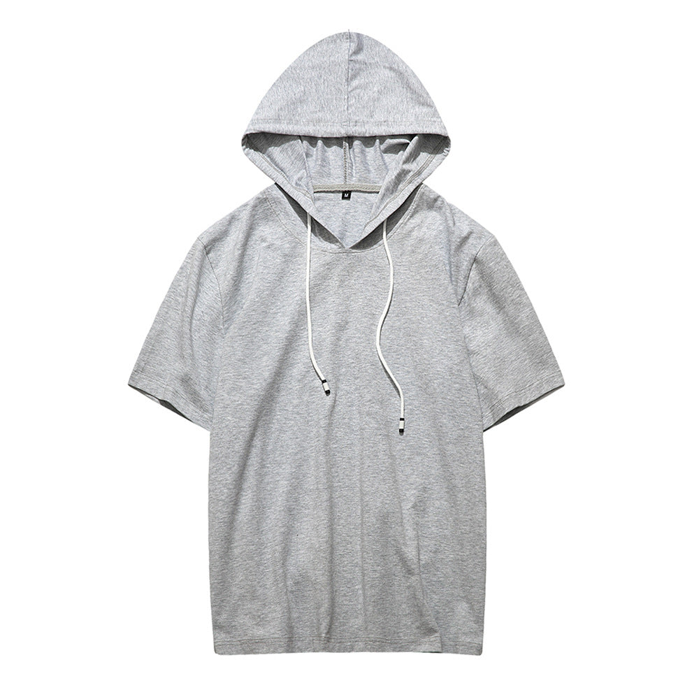 Men's Casual Hooded Short Sleeve Top