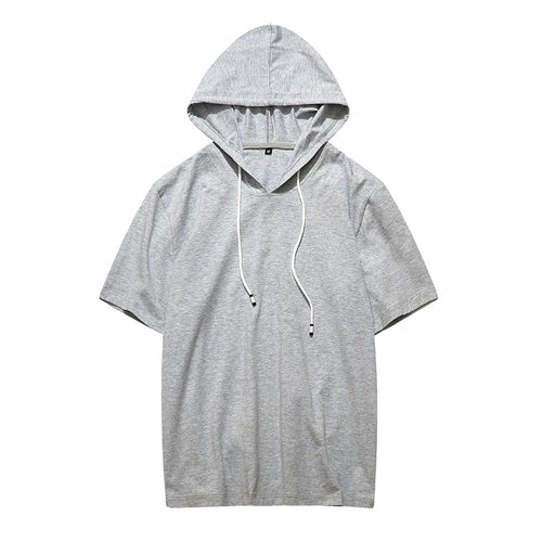 Men's Casual Hooded Short Sleeve Top