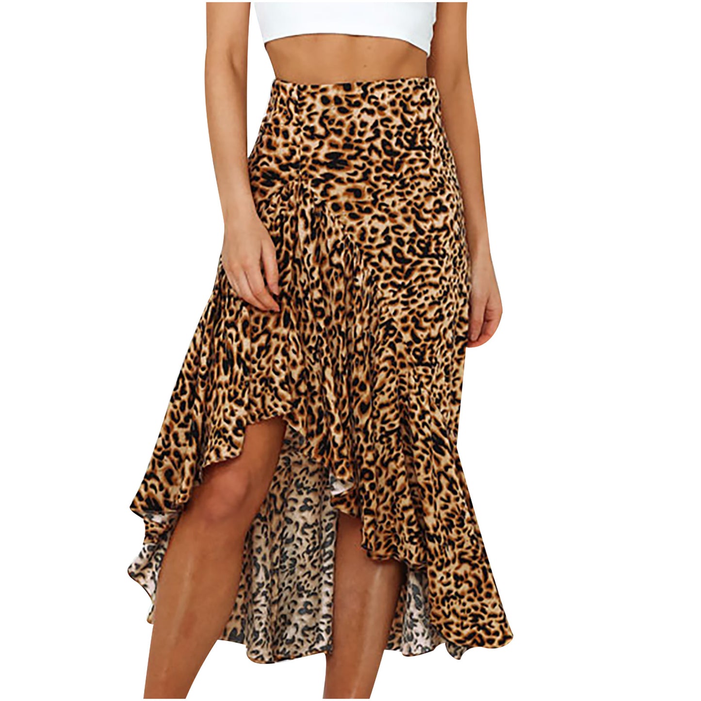 Leopard Print Floral A-Line Skirt in 4 Colors