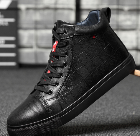 Men's High-Top Martin Boots with Fleece Lining