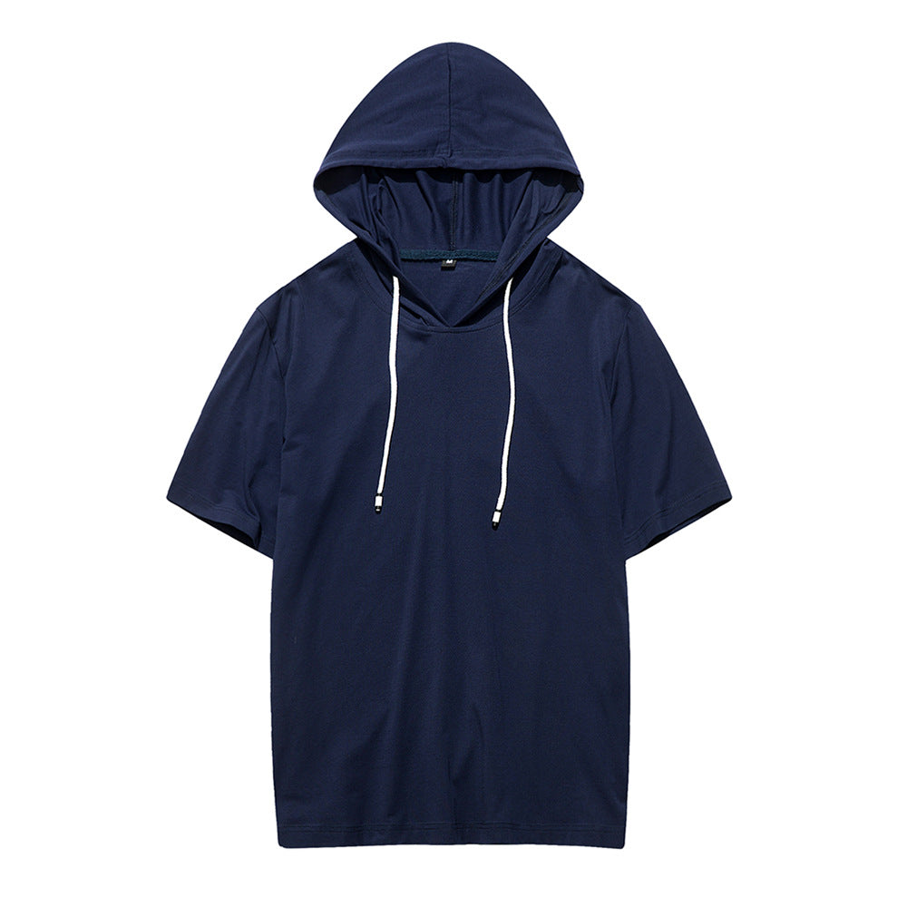 Men's Casual Hooded Short Sleeve Top